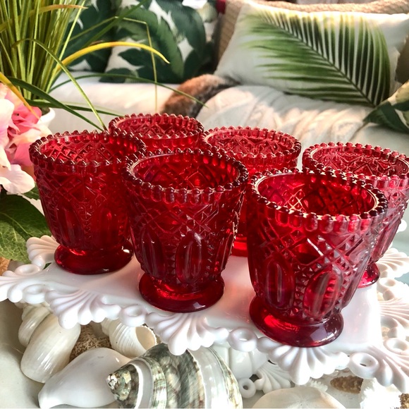 Vintage Accents Vintage Red Votive Candle Holders Set6 Poshmark